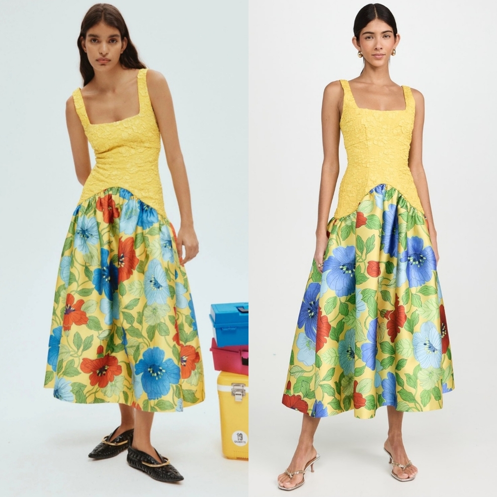 Alemais Yellow Floral Gown